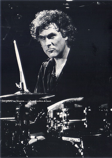Cesar Zuiderwijk at World Championship synchrone drumming June 03 1989 Drachten - De Lawei